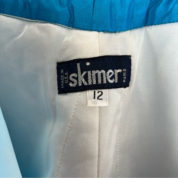 Vintage 80’s Skimer Paris 2pc matched set ski suit bright blue flawless made USA - Picture 12 of 16